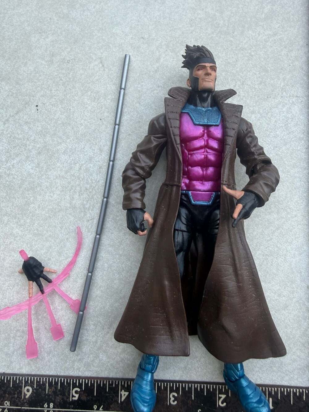 Marvel Legends Series Gambit Action Figure with Staff and FX Accessories